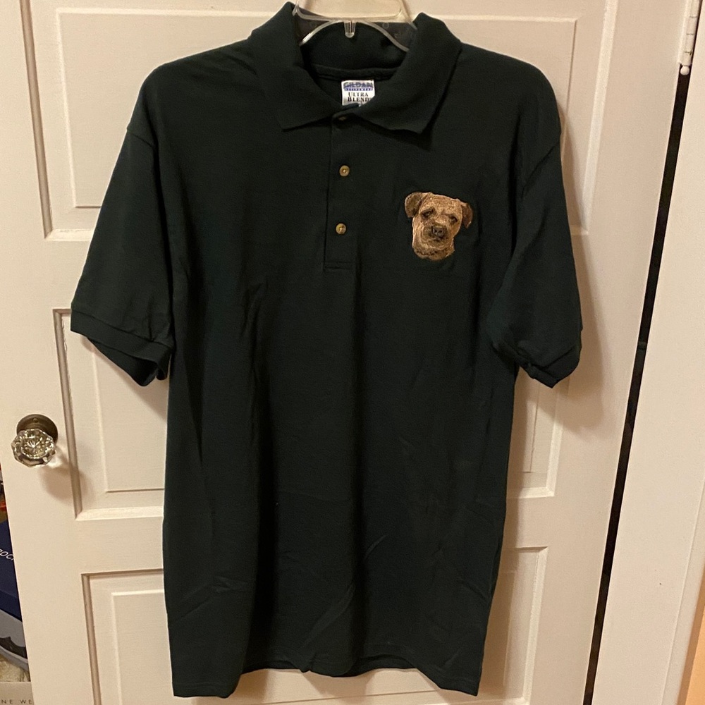 Gildan Black Polo Shirt with Dog Embroidery